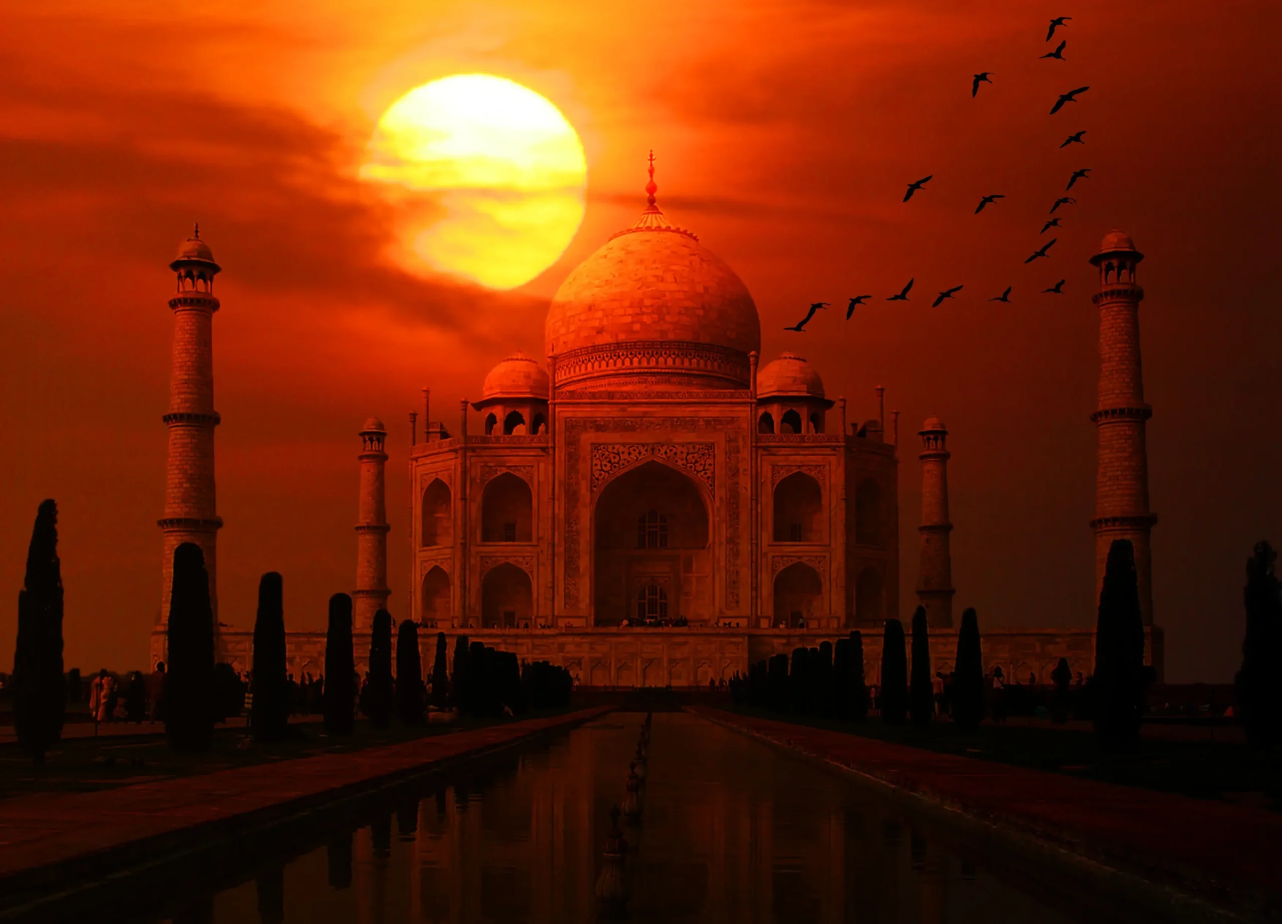 Taj-Mahal-India-red-sunrise